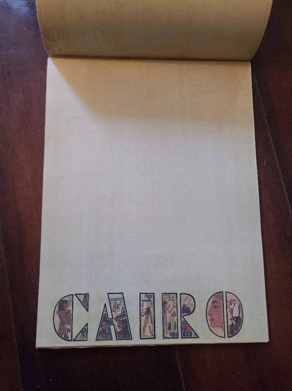 Vintage Nile Valley Papyrus Notepad - Map of Egypt Cover - Handmade Paper